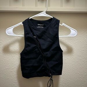 Garage Black Fitted Crop Tank Top